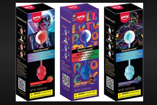 Amos Audio Lollipop Pop Music framboise bleu