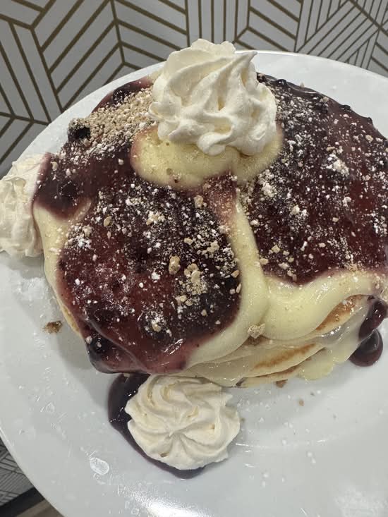 3 Blueberry or Strawberry Cheesecake Pancakes