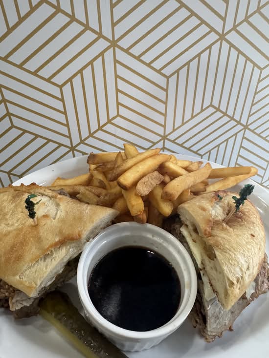 Roast Beef Philly Cheese with Au Jus
