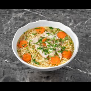 Chicken Noodle Soup with Bun