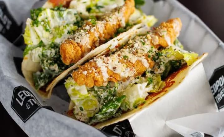 Crispy Chicken Caesar Tacos