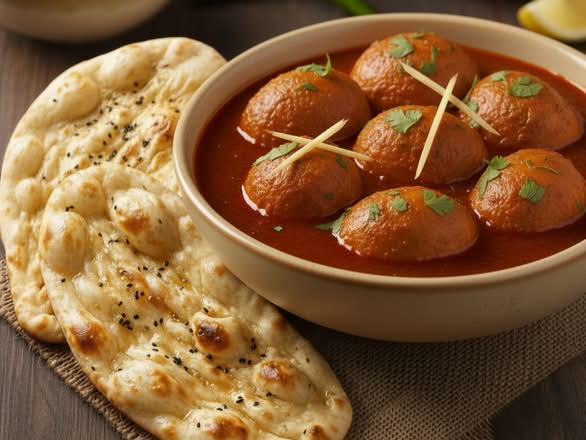 Egg Curry (16 oz) + 2 Naan