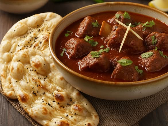 Goat Curry (16 oz) + 2 Naan