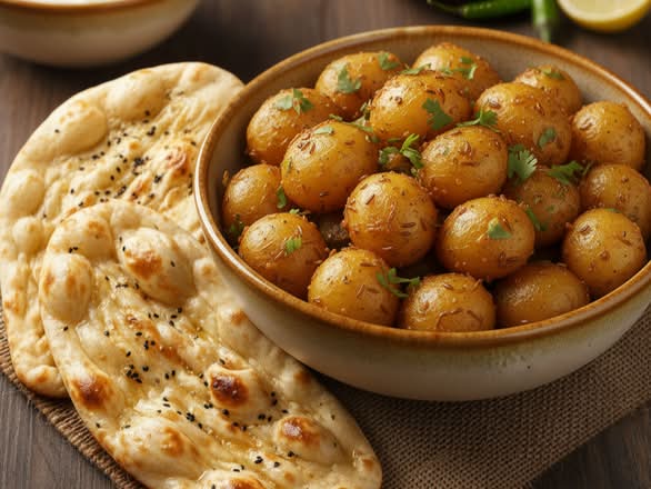 Jeera Aloo (16 oz) + 2 Naan