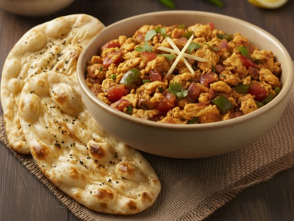 Egg Bhurji (16 oz) + 2 Naan