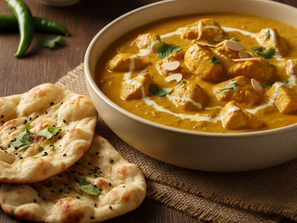 Chicken Korma (16 oz) + 2 Naan