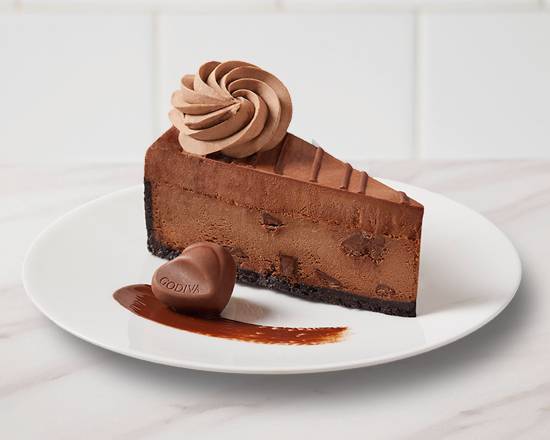 Double chocolate Godiva Cheesecake Cheesecake Factory slice