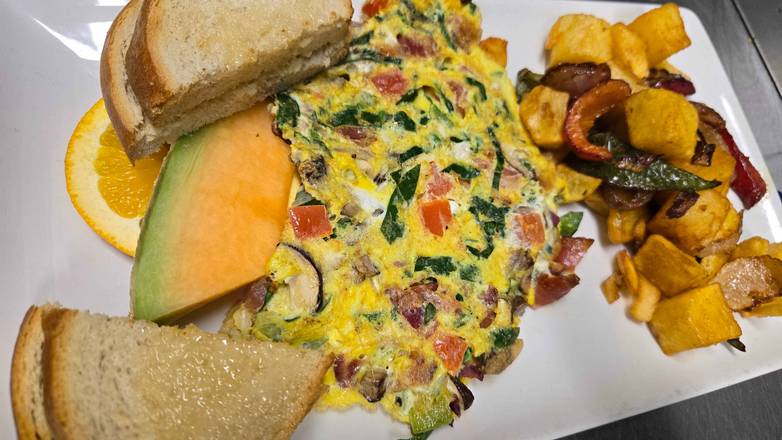Spinach Portobello Goat Cheese Omelette