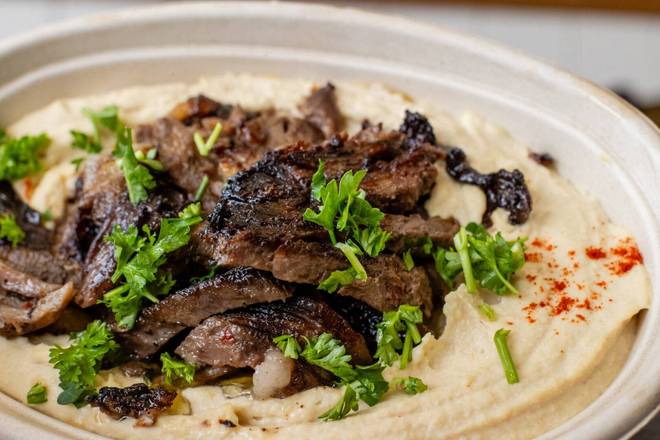 Barak's Hummus Beef Platter