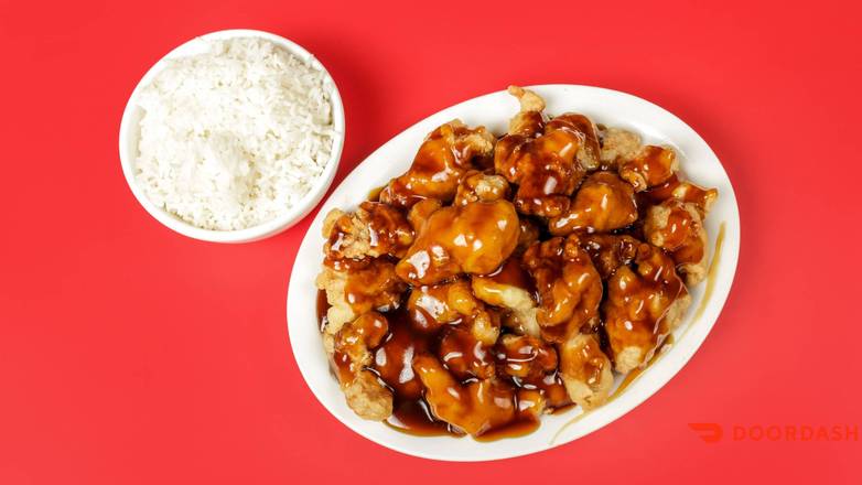Général tao avec riz vapeur / General Tao with Steamed Rice