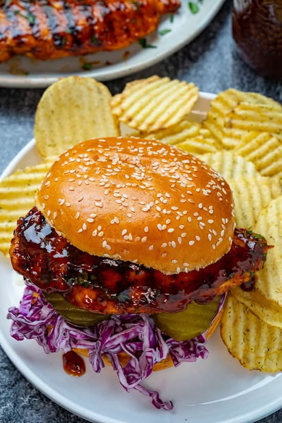 Honey garlic chicken burger