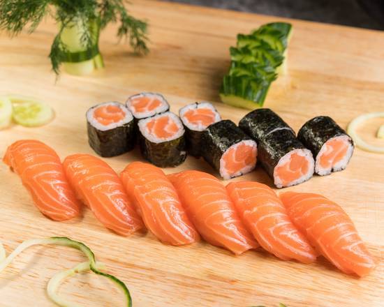 Salmon sushi 5pcs & Salmon Roll 8 pcs