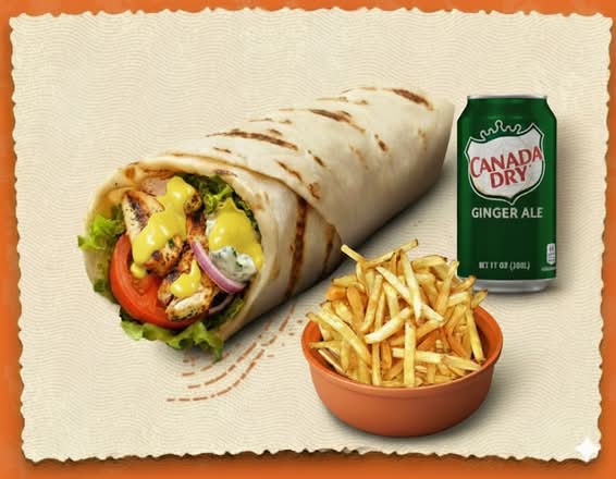 Trio pita souvlaki (Wrap-Sandwich) / Trio pita souvlaki (poulet)