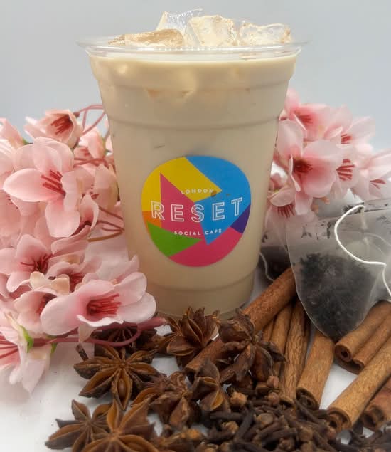 Iced Cherry Blossom Chai Tea Latte