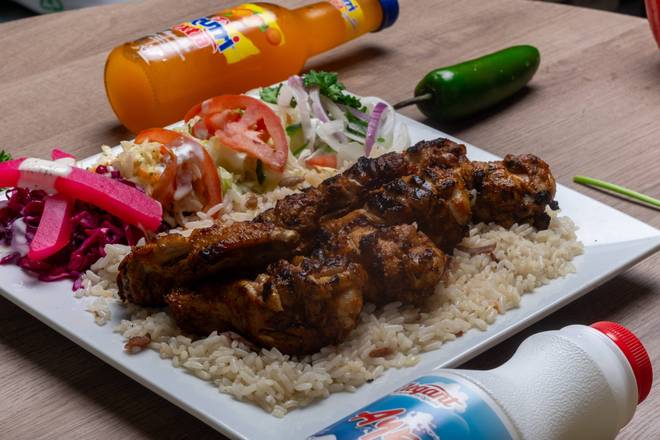 Chicken Wings on Skewer (8 Pcs) Plate