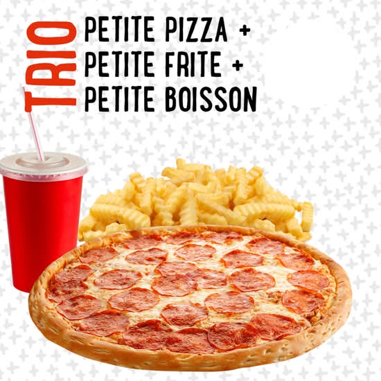 Trio petite pizza, petite frite et boisson  355ml / Small Pizza Trio