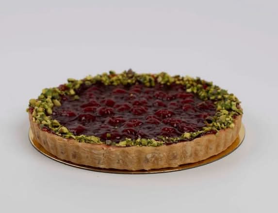 Sour Cherry Pistachio Royale Tart