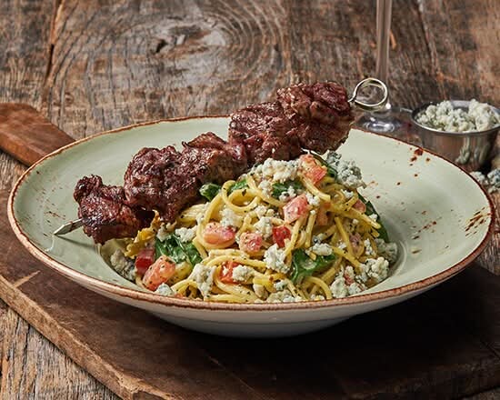 Beef Tenderloin & Creamy Blue Cheese Pasta