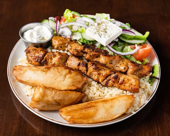 Assiette De Souvlaki Au Porc / Pork Souvlaki Platter