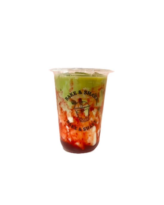 Strawberry Matcha Latte with Strawberry Jelly