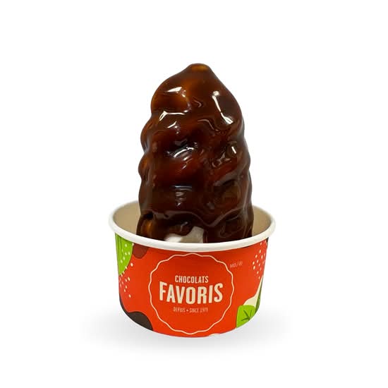 CORNET CARAMEL ENROBÉ – MOYEN / CARAMEL DIP CONE – MEDIUM