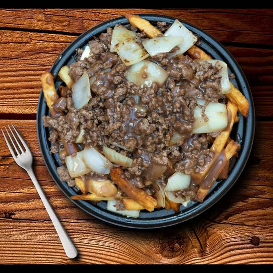 Hamburger & Fried Onion Poutine (Louis' Poutine)