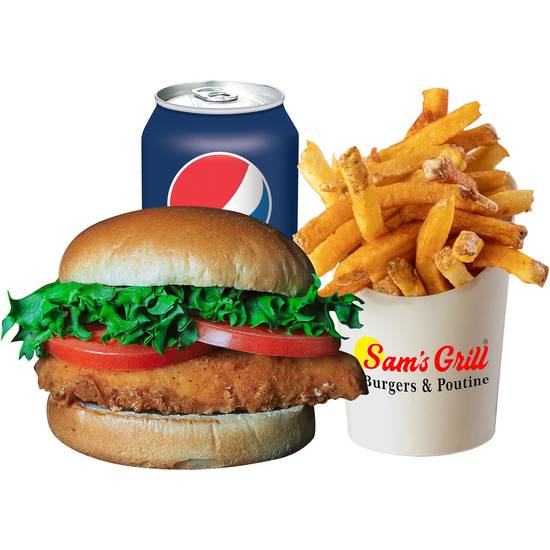 Breaded Chicken Burger Fries Combo ( Halal )