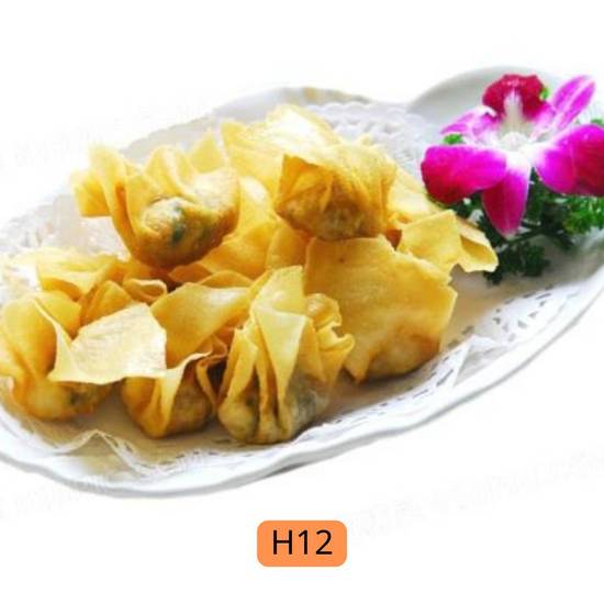 H12.   Wonton frits (crevettes et porc)  /  Fried wonton (shrimp & pork)