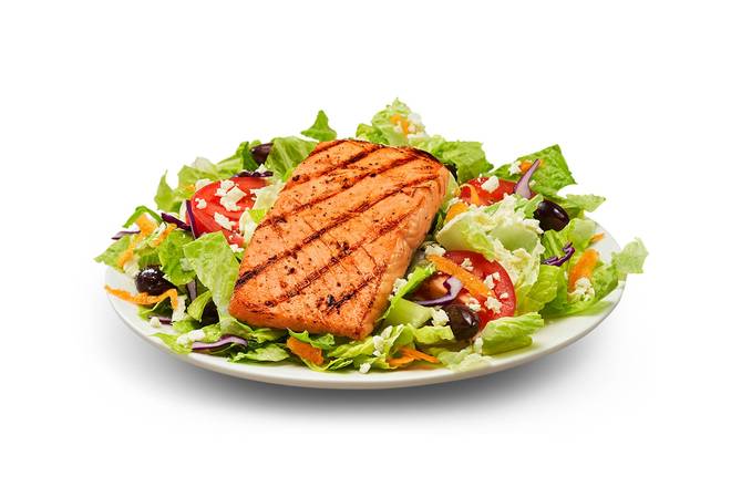 Grilled Salmon Fillet Greek Salad