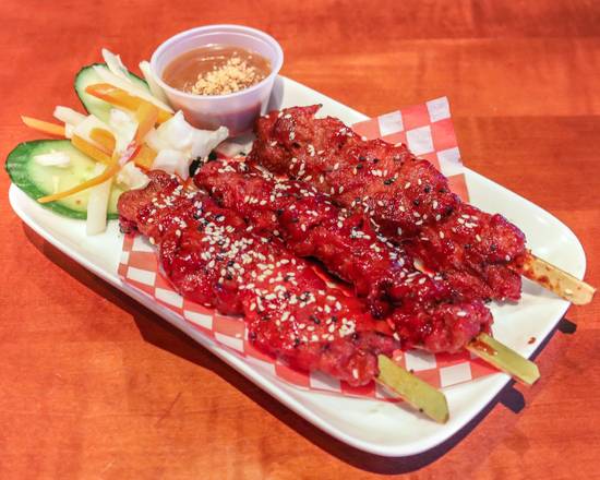 A1.  BBQ Beef Skewer with Satay Sauce