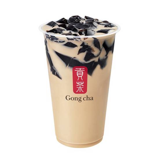 Wintermelon Milk Tea with Grass Jelly / Wintermelon Milk Tea with Grass Jelly