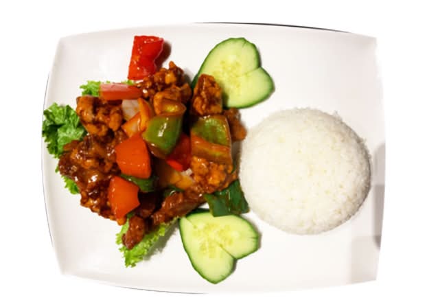 Sweet Sour Chicken on Rice