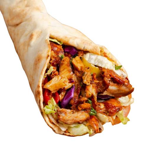 Delicious chicken shawarma wrap