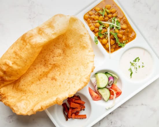 Chana Bhatura with Salted Lassi or Soft Drink