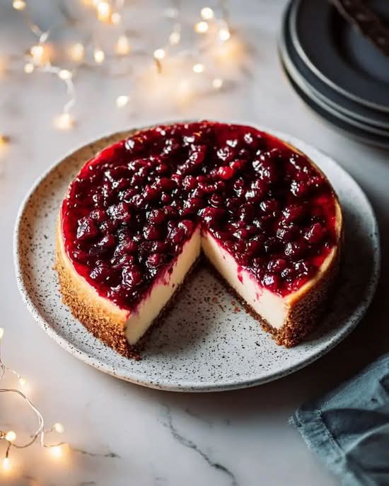 Cranberry orange cheesecake