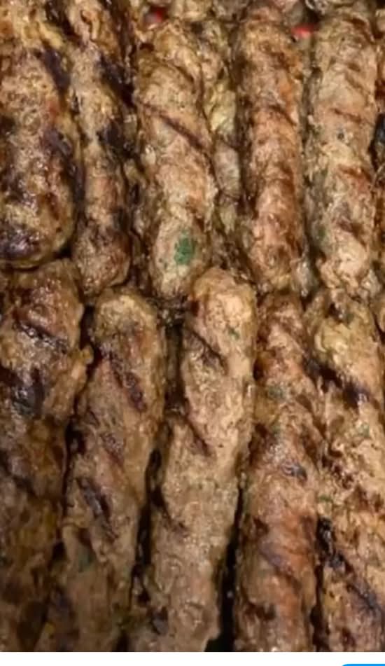 A skewer of beef kabab