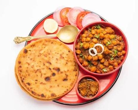 Stuffed Paratha 1pc with Channa Masala