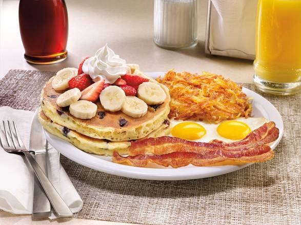 Double Berry Banana Pancake Breakfast