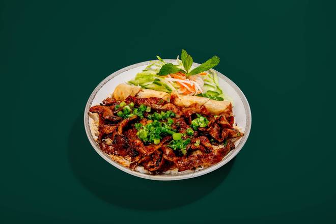 Grilled Pork Vermicelli w/ Spring Rolls