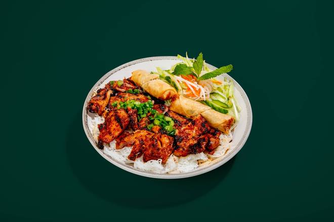 Grilled Chicken Vermicelli w/ Spring Rolls