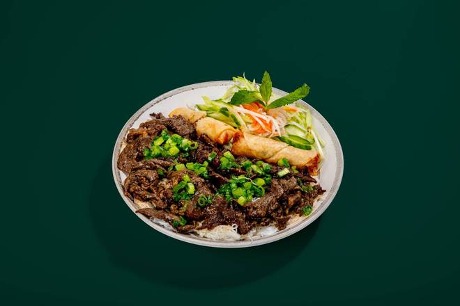 Grilled Beef Vermicelli w/ Spring Rolls