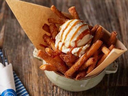 Cinnamon Sugar Funnel Cake Poutine