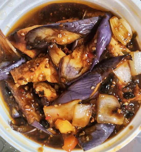 121. Chili Garlic Tofu with Eggplant in Black Bean Sauce