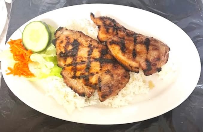 55. Steamed Rice with Grilled Pork Chop