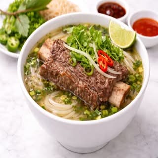16. Pho Suon Bo - Beef Rib Rice Noodle Soup