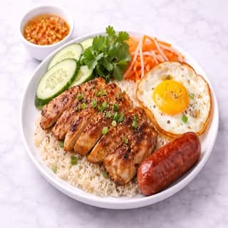 1. Rice Plate (Com Tam)