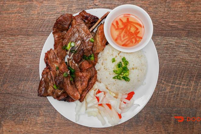 40. BBQ Lemongrass Pork Chop Rice / Cơm Sườn Nương Xả