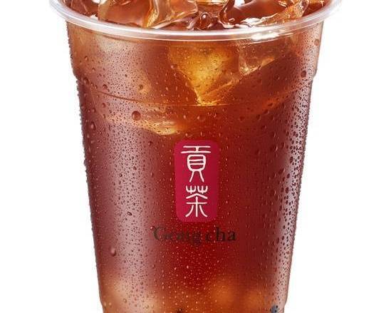 Iced Black Tea with Grass Jelly