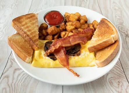 MUSHROOM, BACON & CHEESE OMELETTE