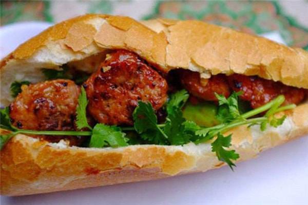 17. Charbroiled Pork Balls in a Vietnamese Bun